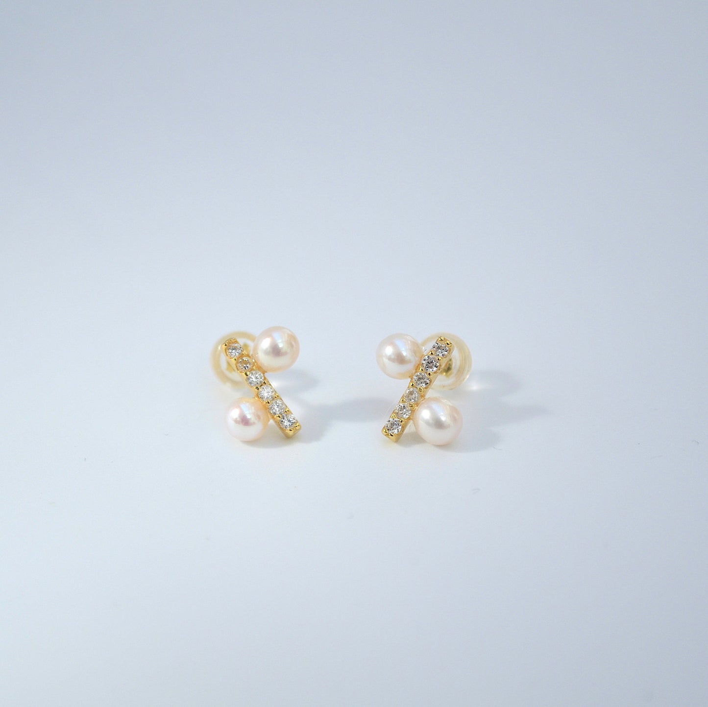 Pearl and Bar Earrings