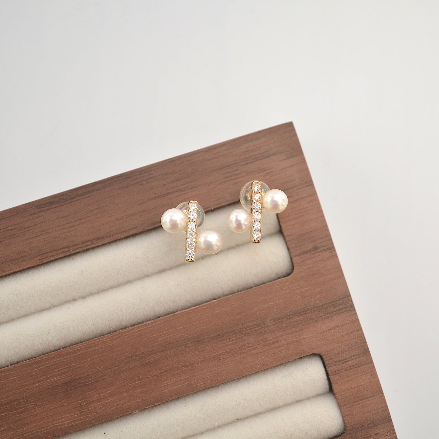 Pearl and Bar Earrings