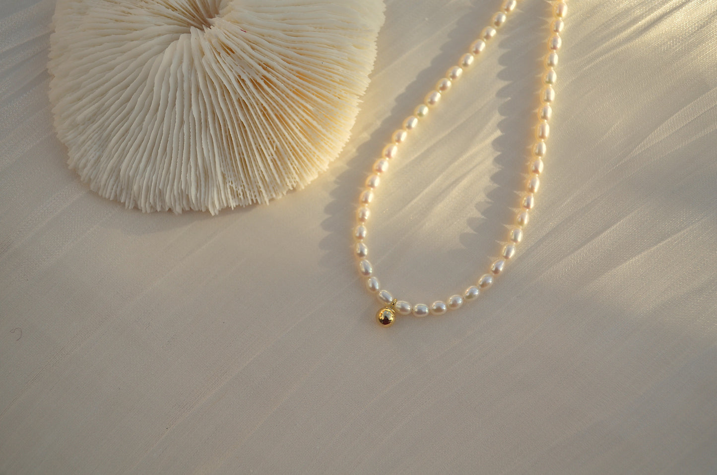 Pearl Choker with Gold Filled Bead