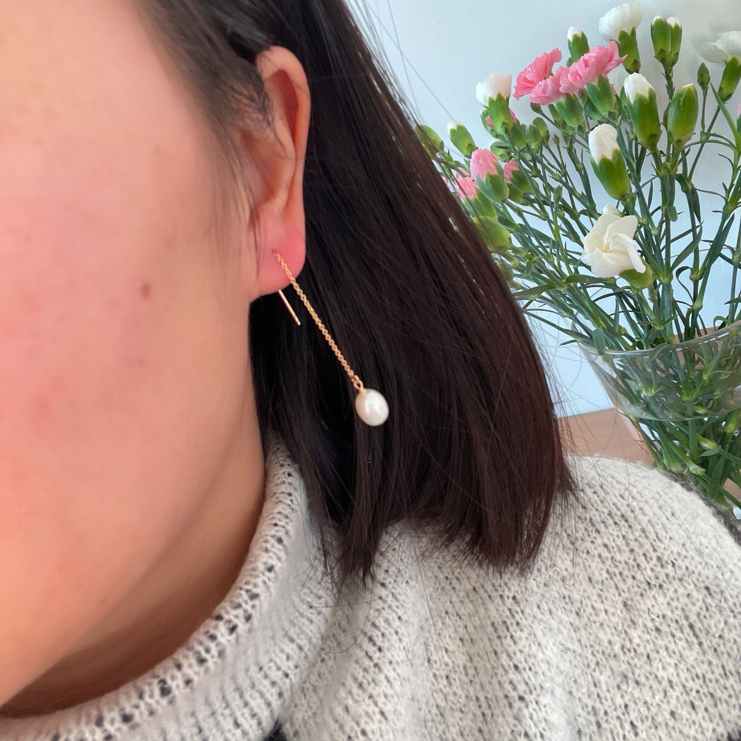 Pearl Threader Earrings