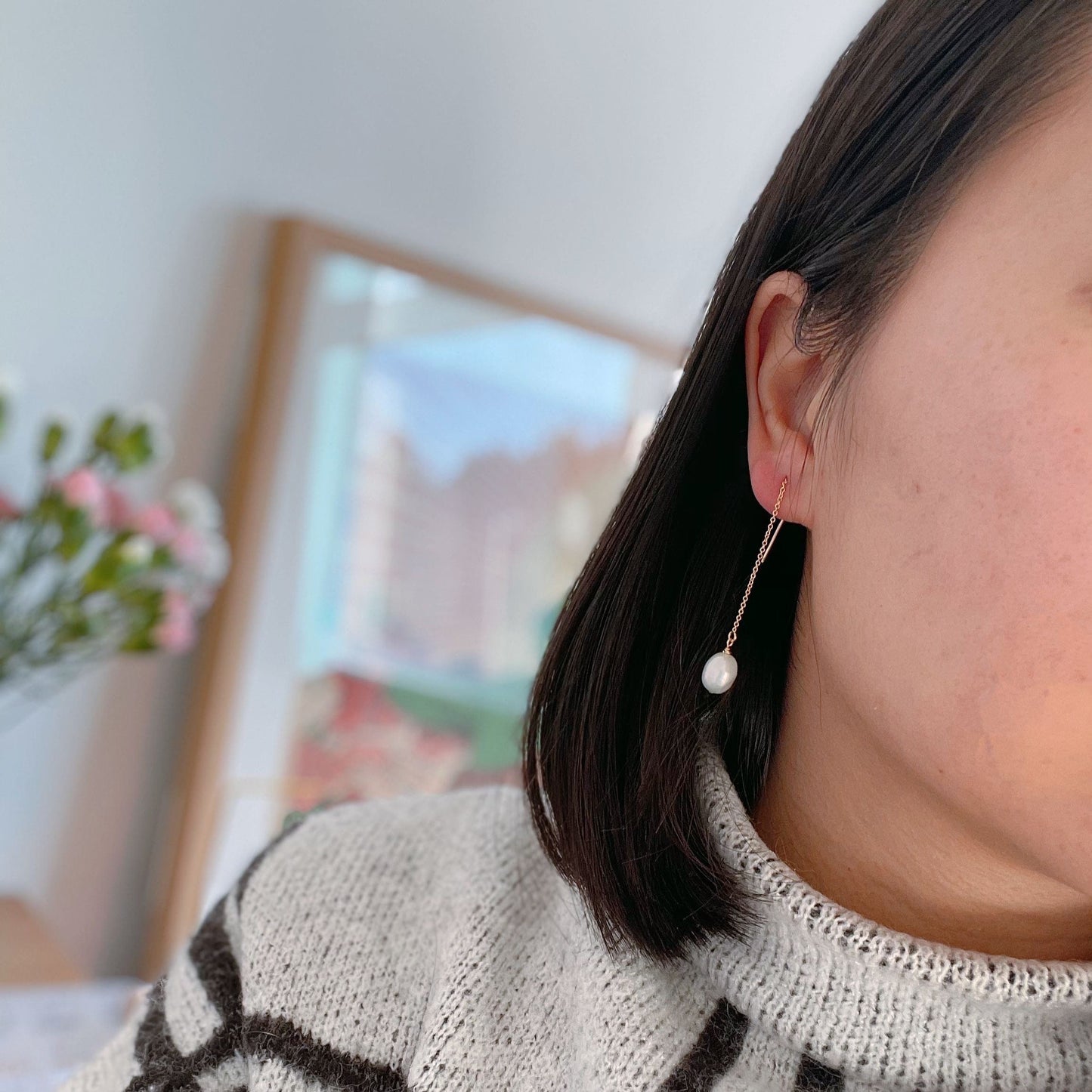 Pearl Threader Earrings