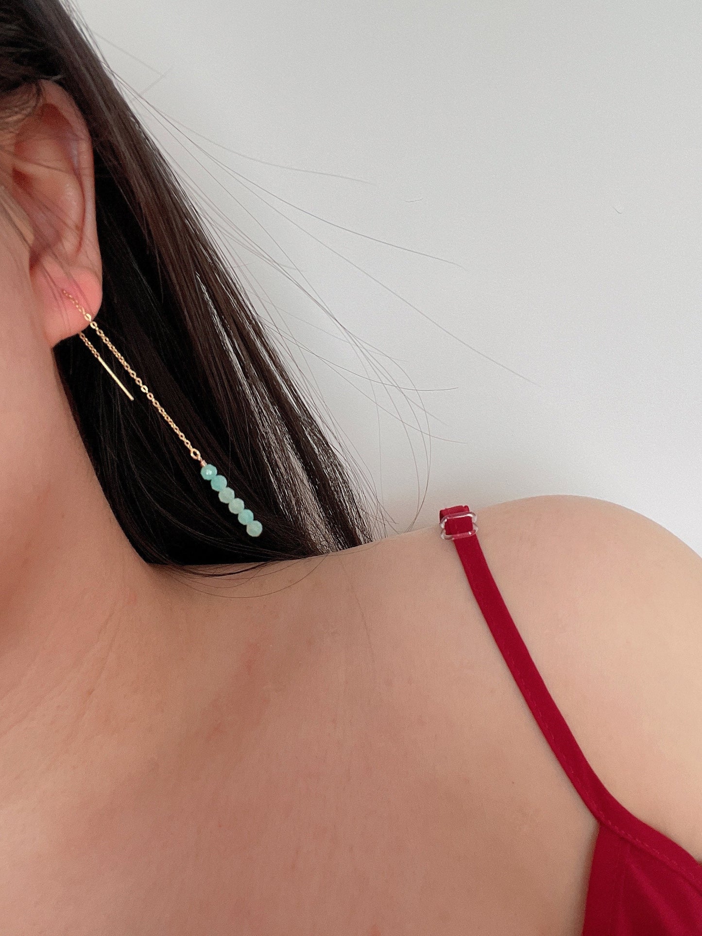 Amazonite Threader Earrings