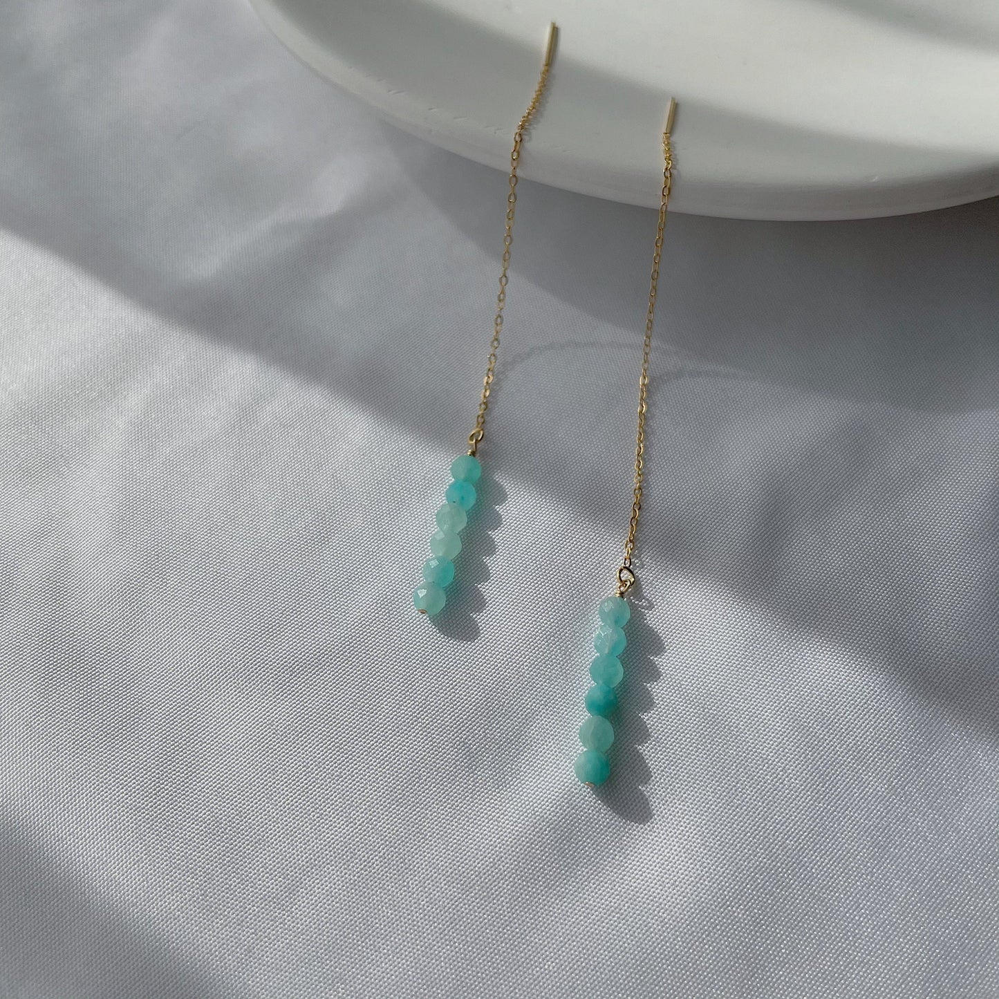 Amazonite Threader Earrings