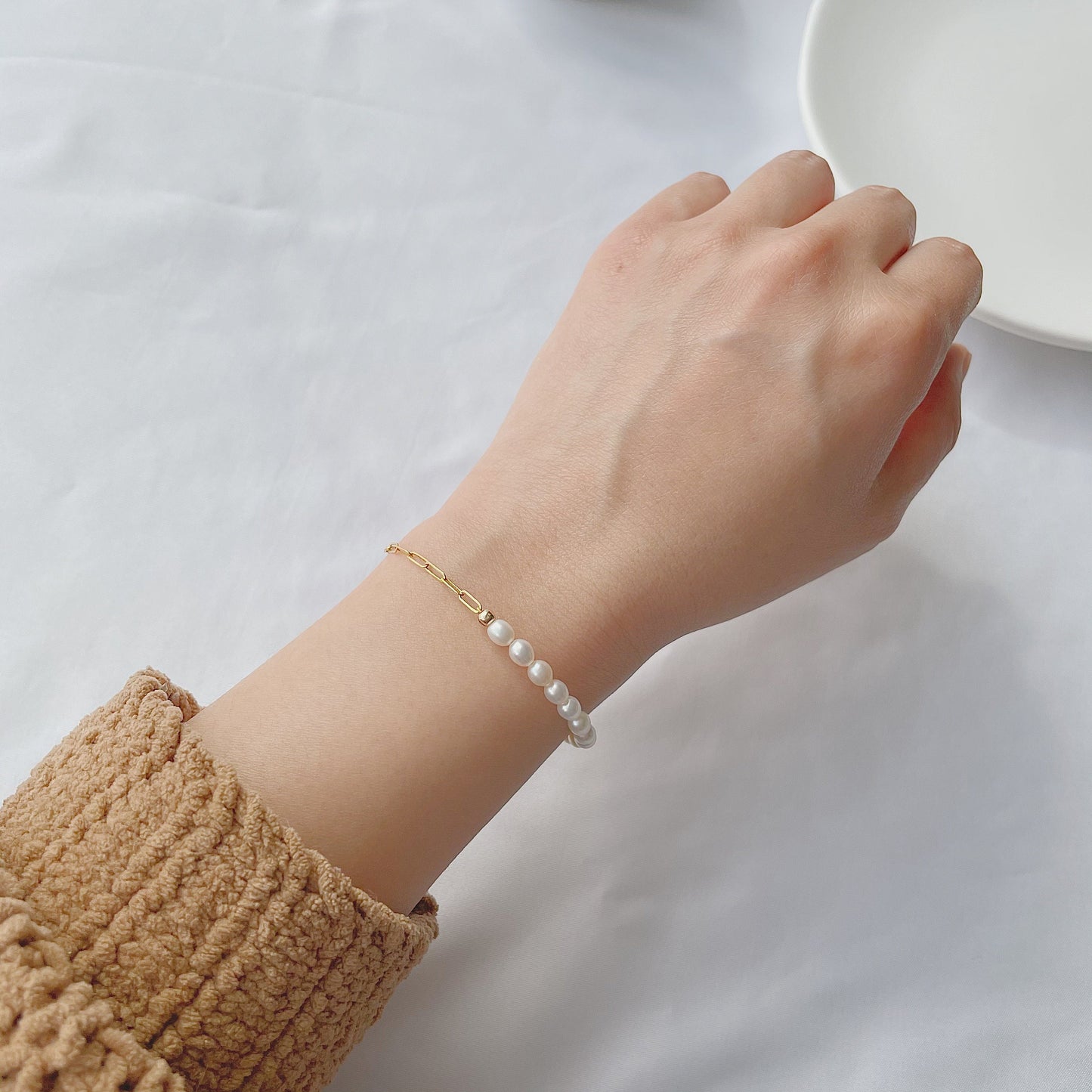 Cara Half Chain Half Pearl Bracelet