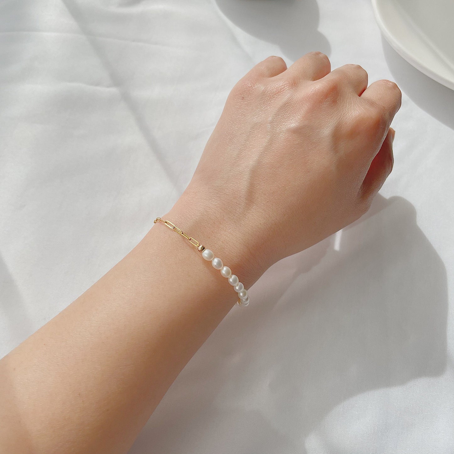 Cara Half Chain Half Pearl Bracelet