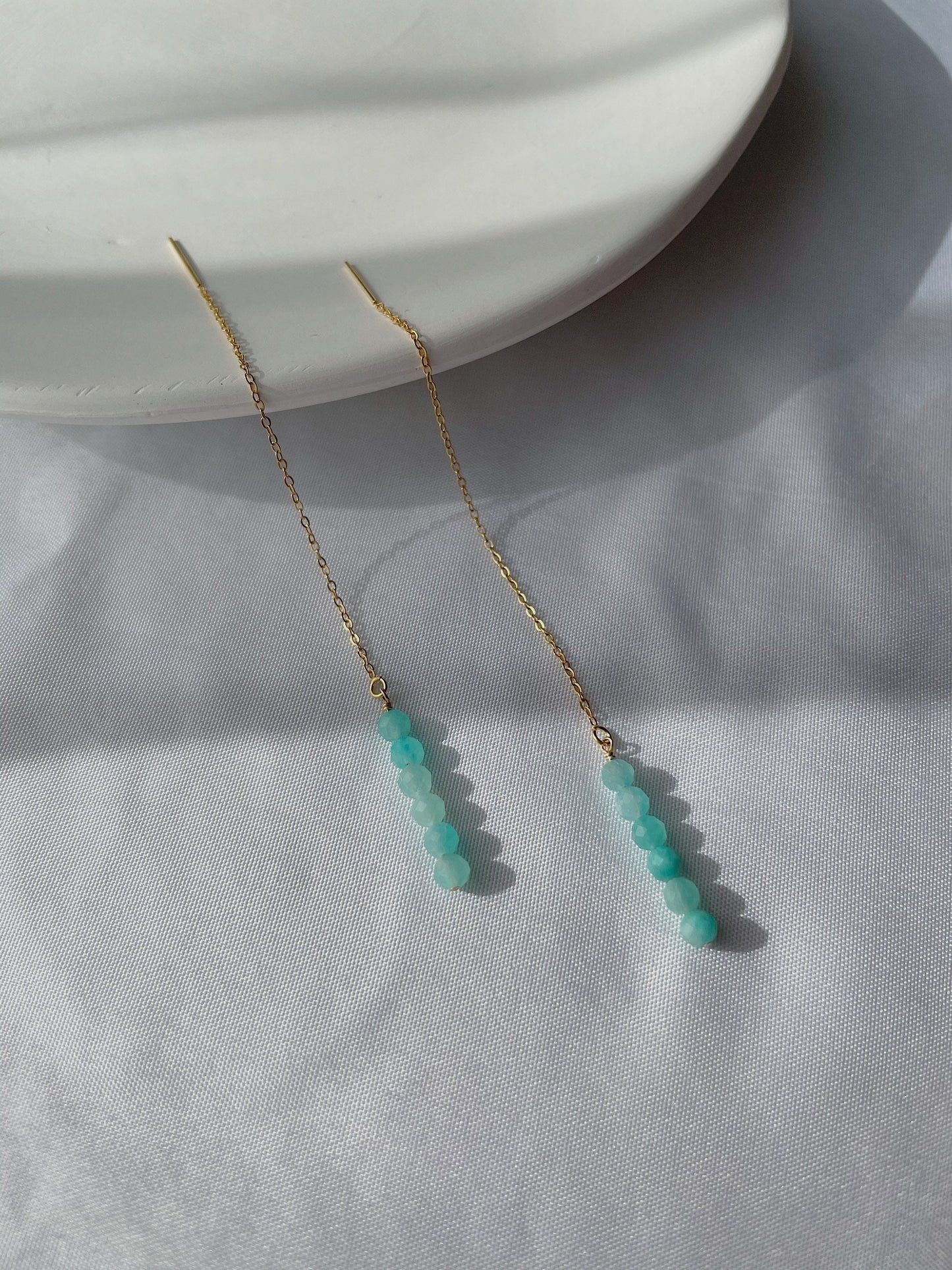 Amazonite Threader Earrings