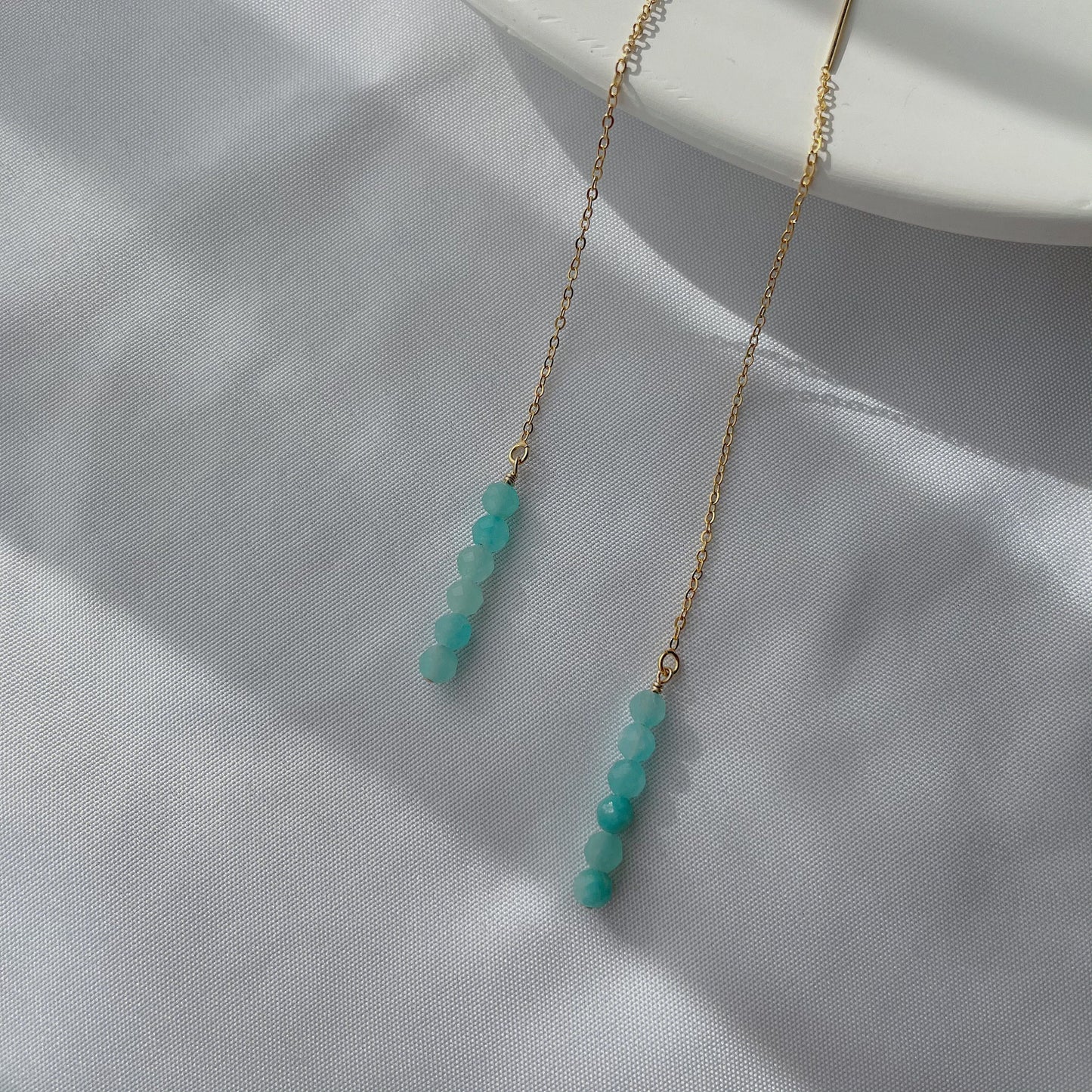 Amazonite Threader Earrings