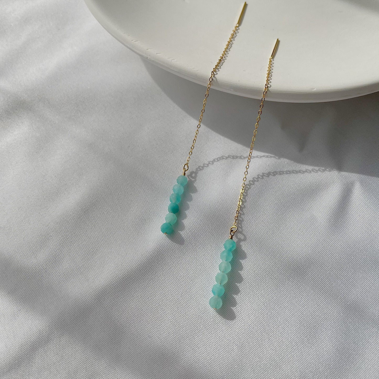 Amazonite Threader Earrings