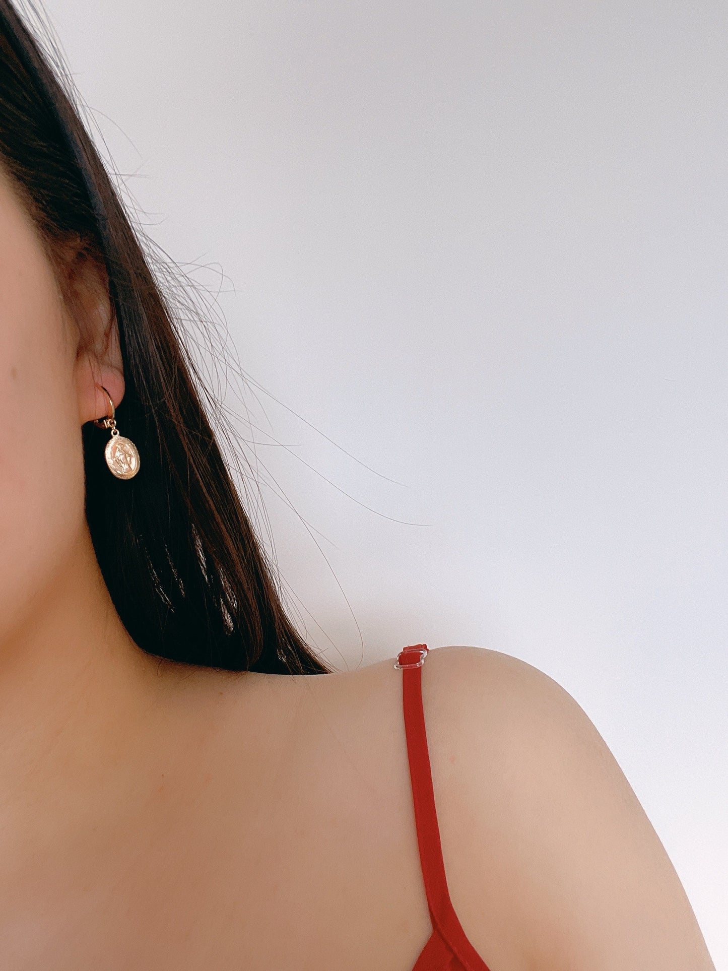 Virgin Mary Small Hoop Earrings