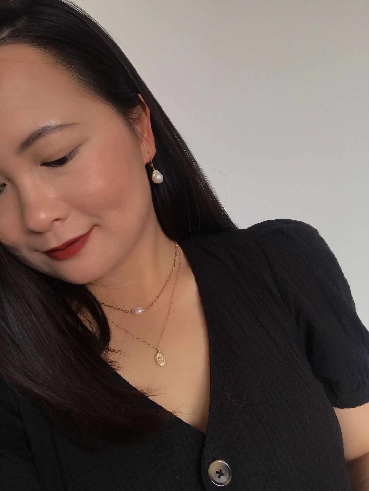 Candice Single Kasumi Pearl Earrings