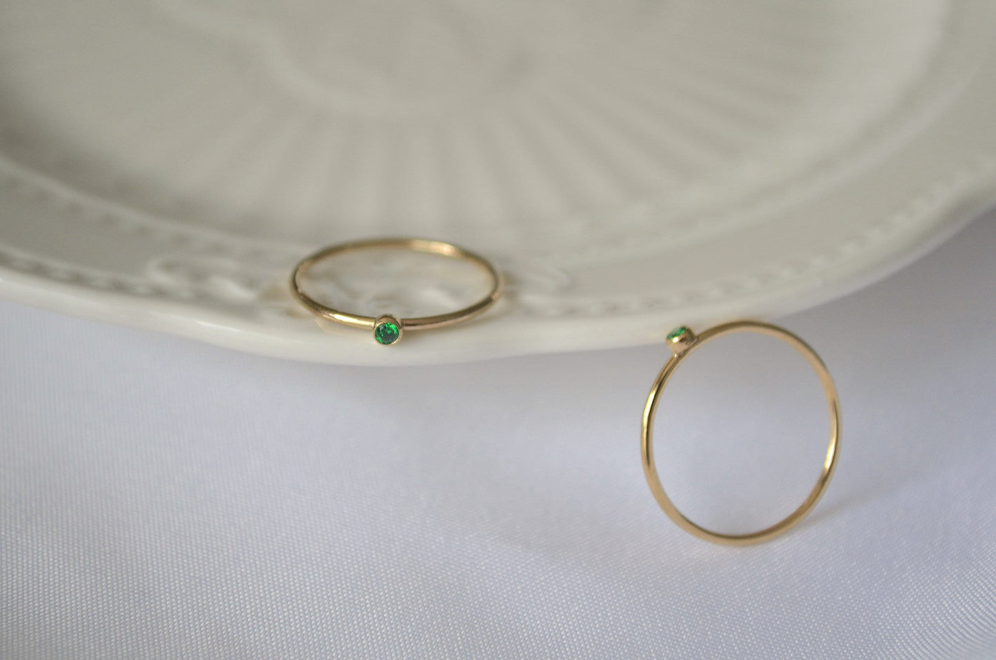 Emerald Green Zircon Ring