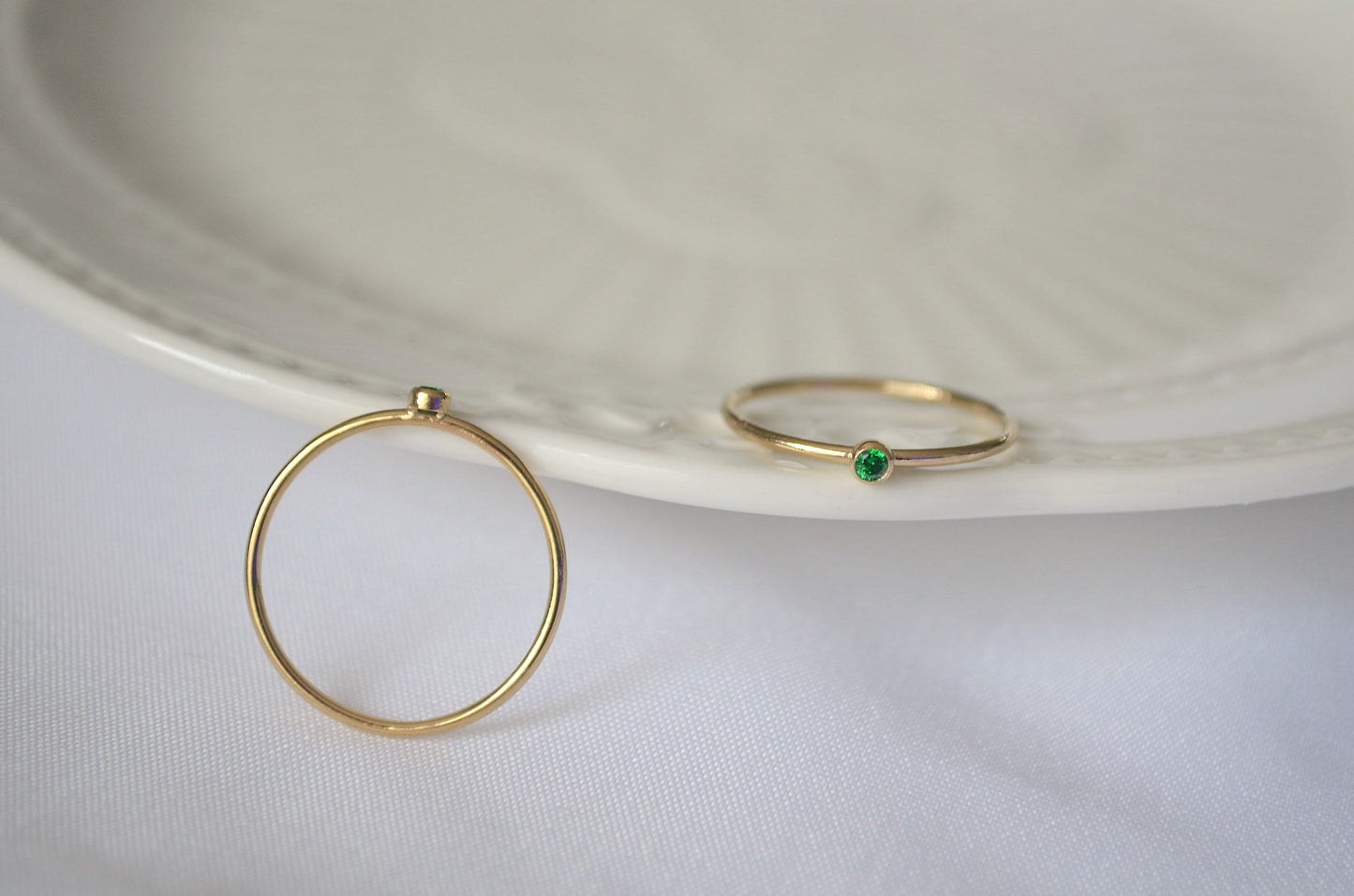 Emerald Green Zircon Ring