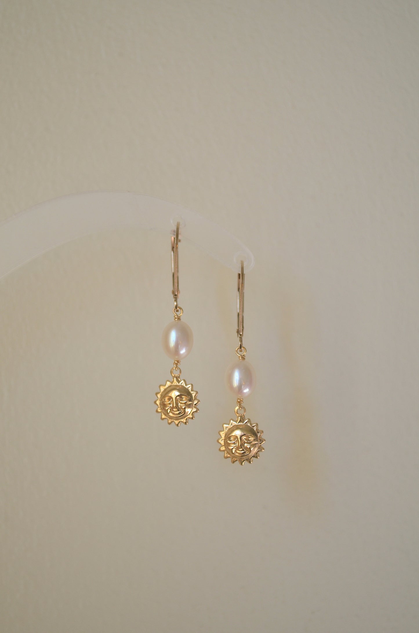 Pearl and Sun Earrings