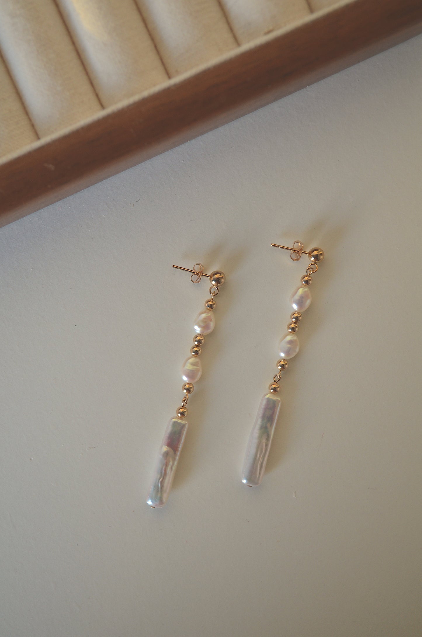 Margot-Gold Filled Pearl Drop earrings