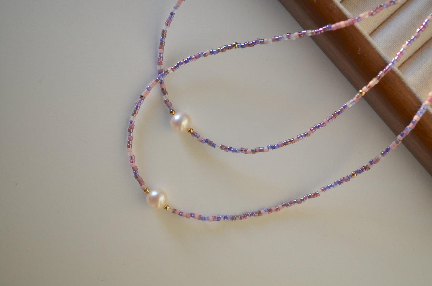 Beaded pearl necklace