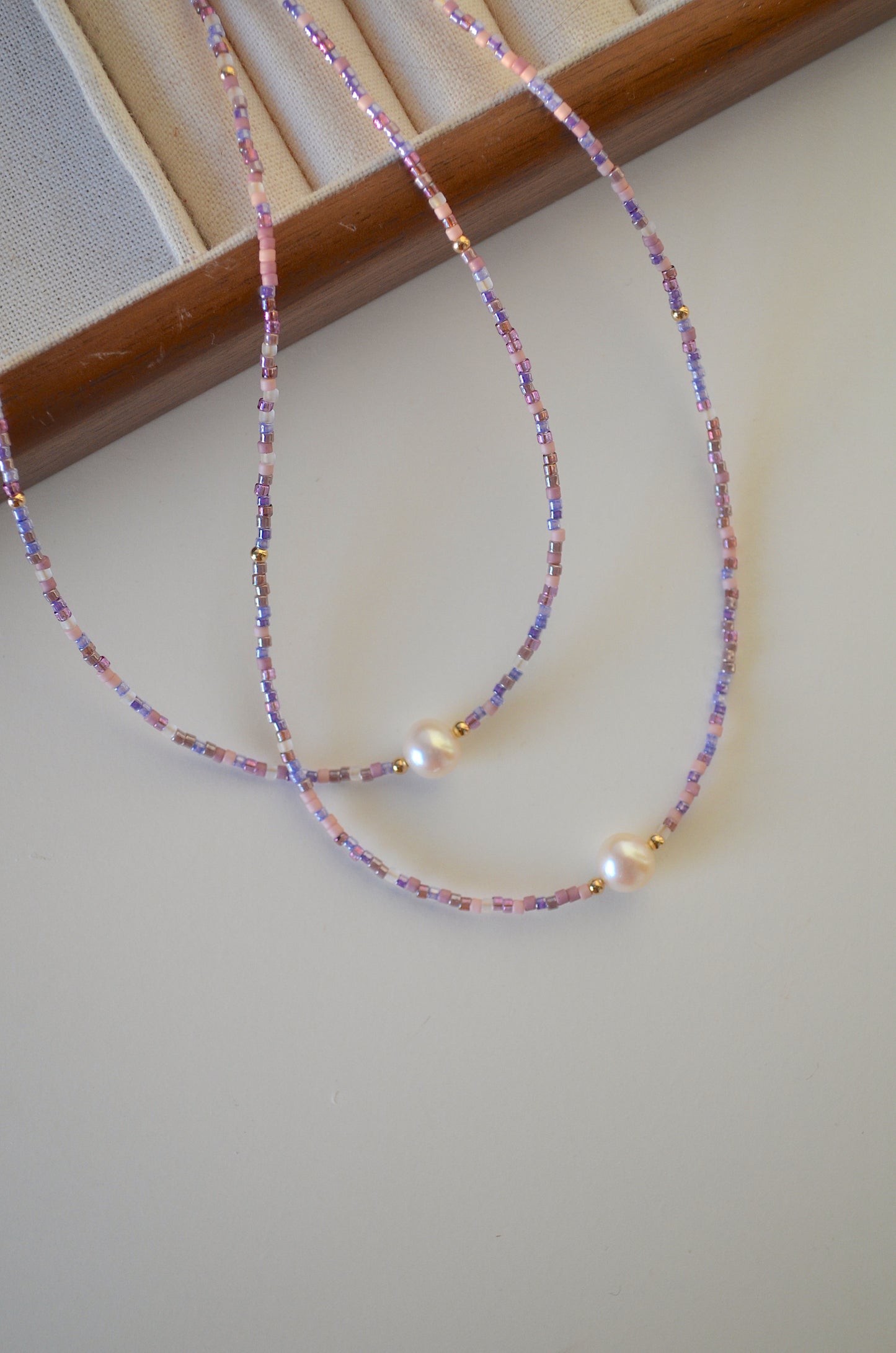 Beaded pearl necklace