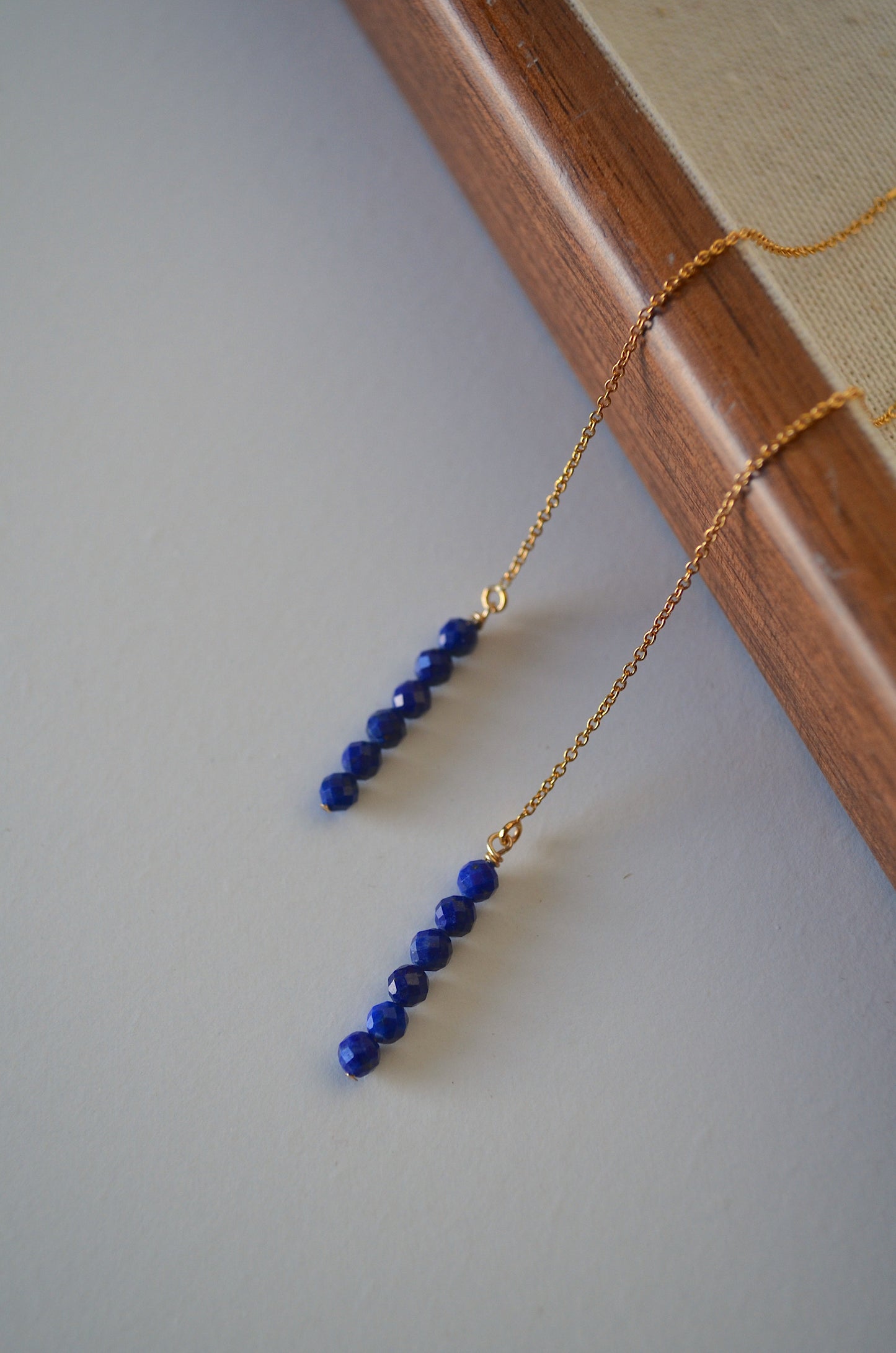 Lapis Lazuli Threaders Earrings