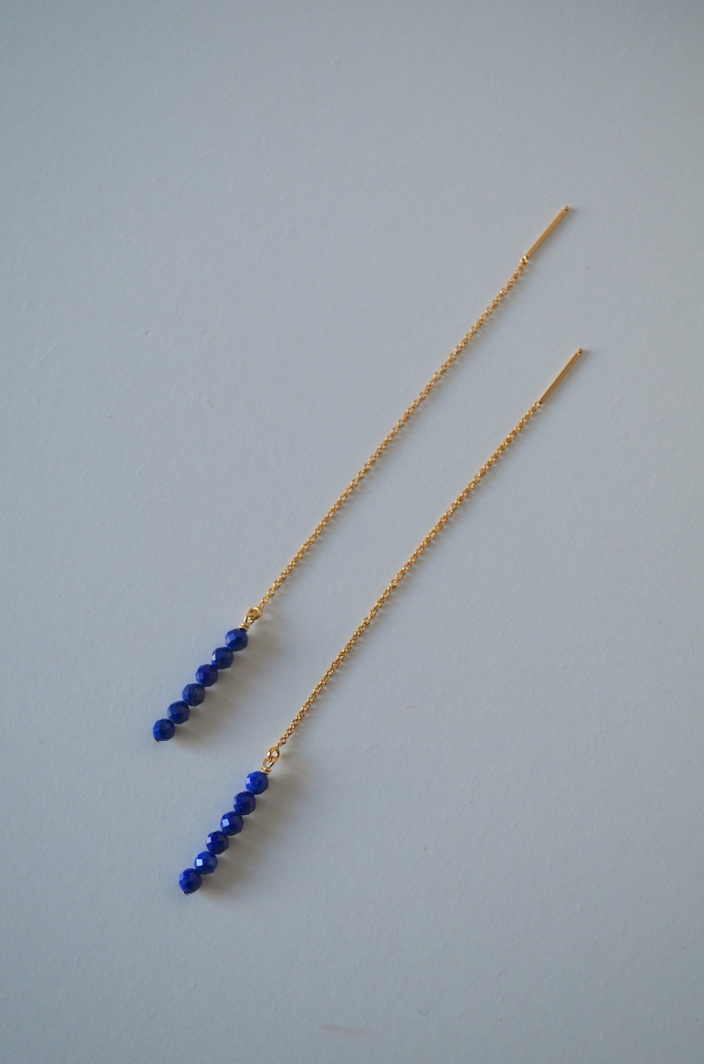 Lapis Lazuli Threaders Earrings