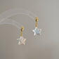 Star Shape Freshwater Pearl Drop Earrings