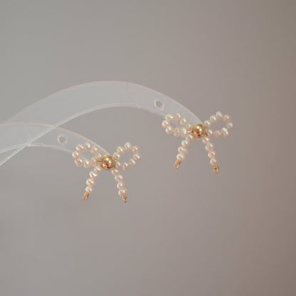 Pearl Bow Earrings