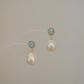 Blue Opal and Kasumi Pearl Earrings