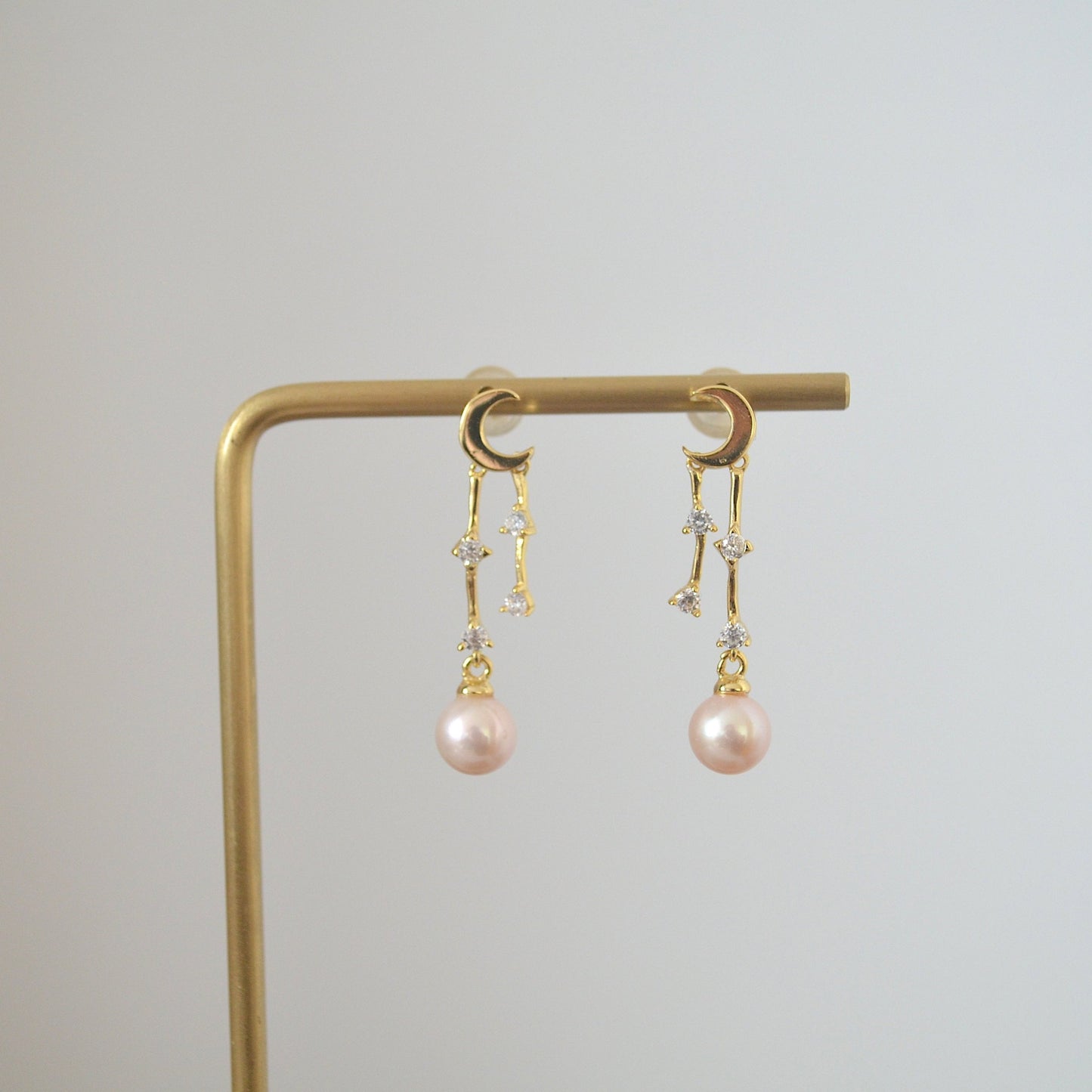 Luna-Moon and Star Pearl earrings