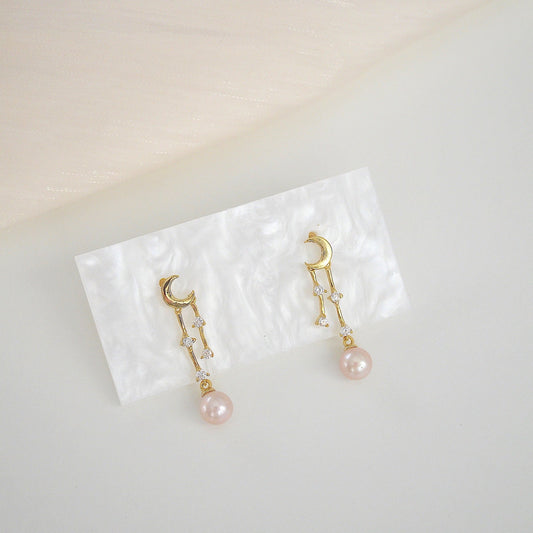 Luna-Moon and Star Pearl earrings