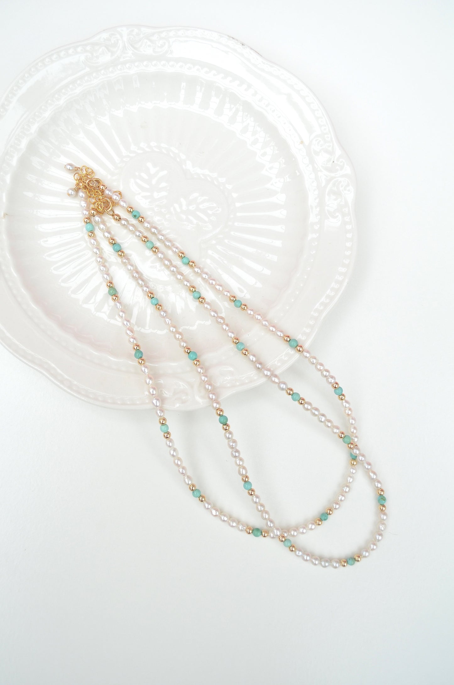 Natural Turquoise and Pearl Necklace