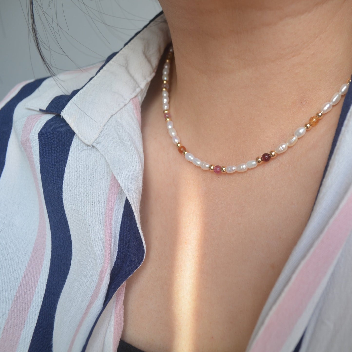 Tourmaline and Pearl Necklace