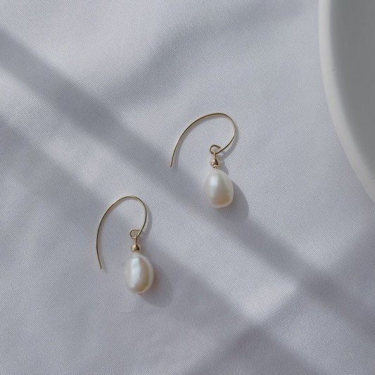 Leanne Large Baroque Pearl Hook Earrings