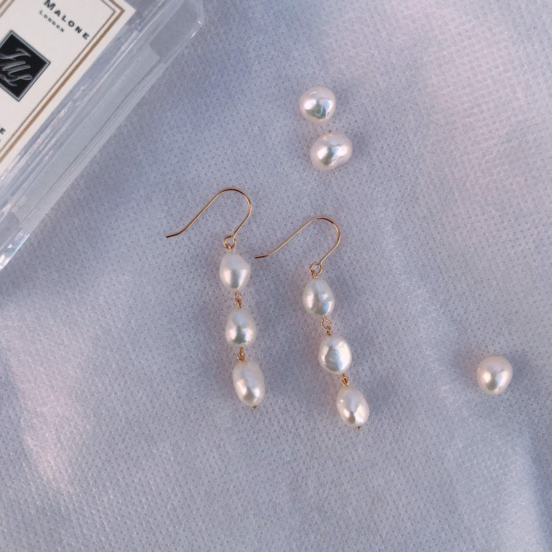 Trio Baroque Pearl Earrings