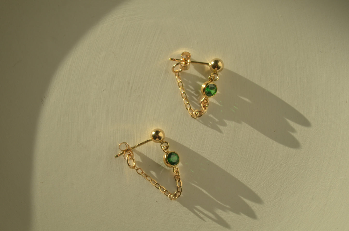 Emeral Green Zircon Earrings