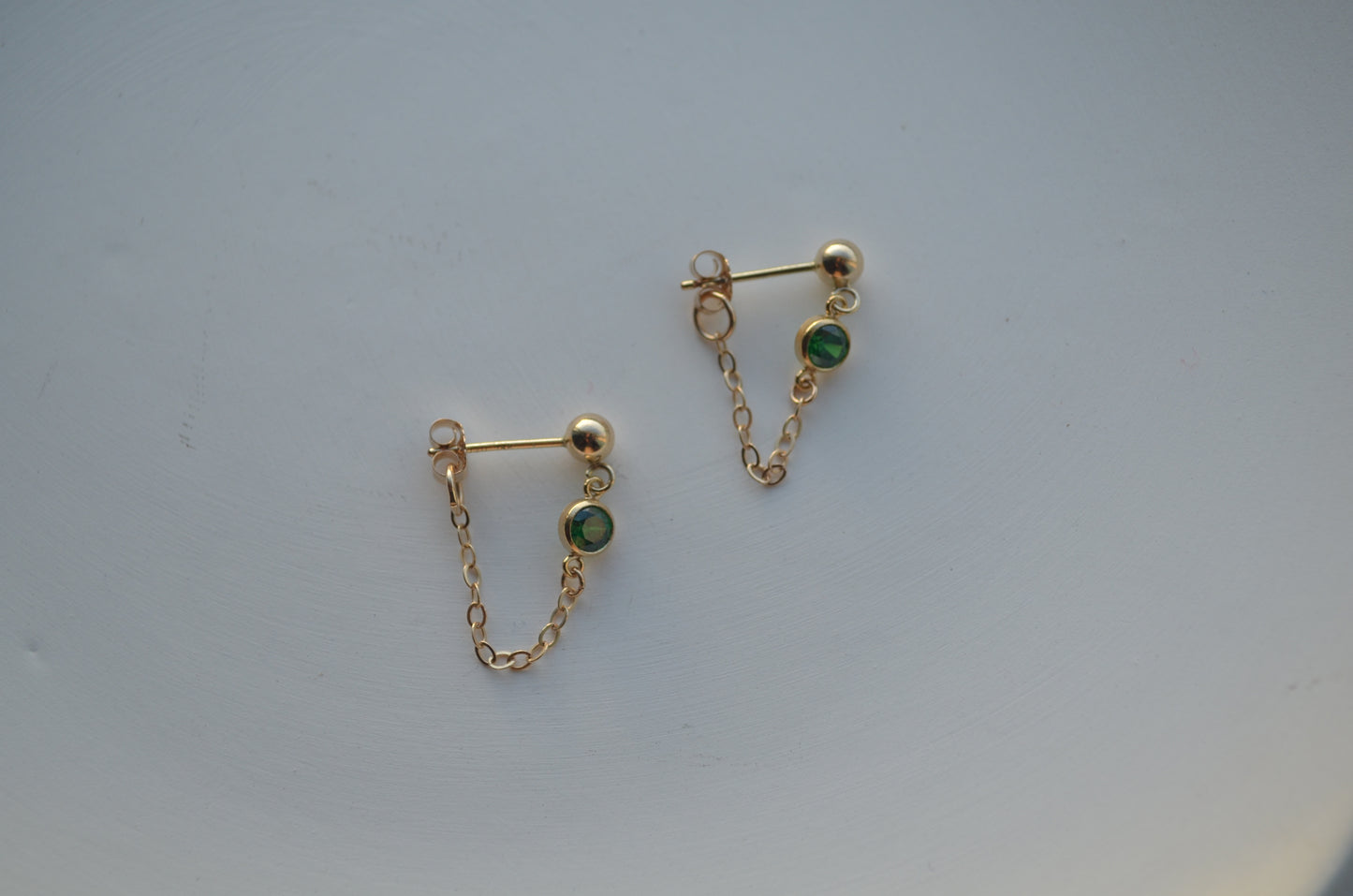 Emeral Green Zircon Earrings