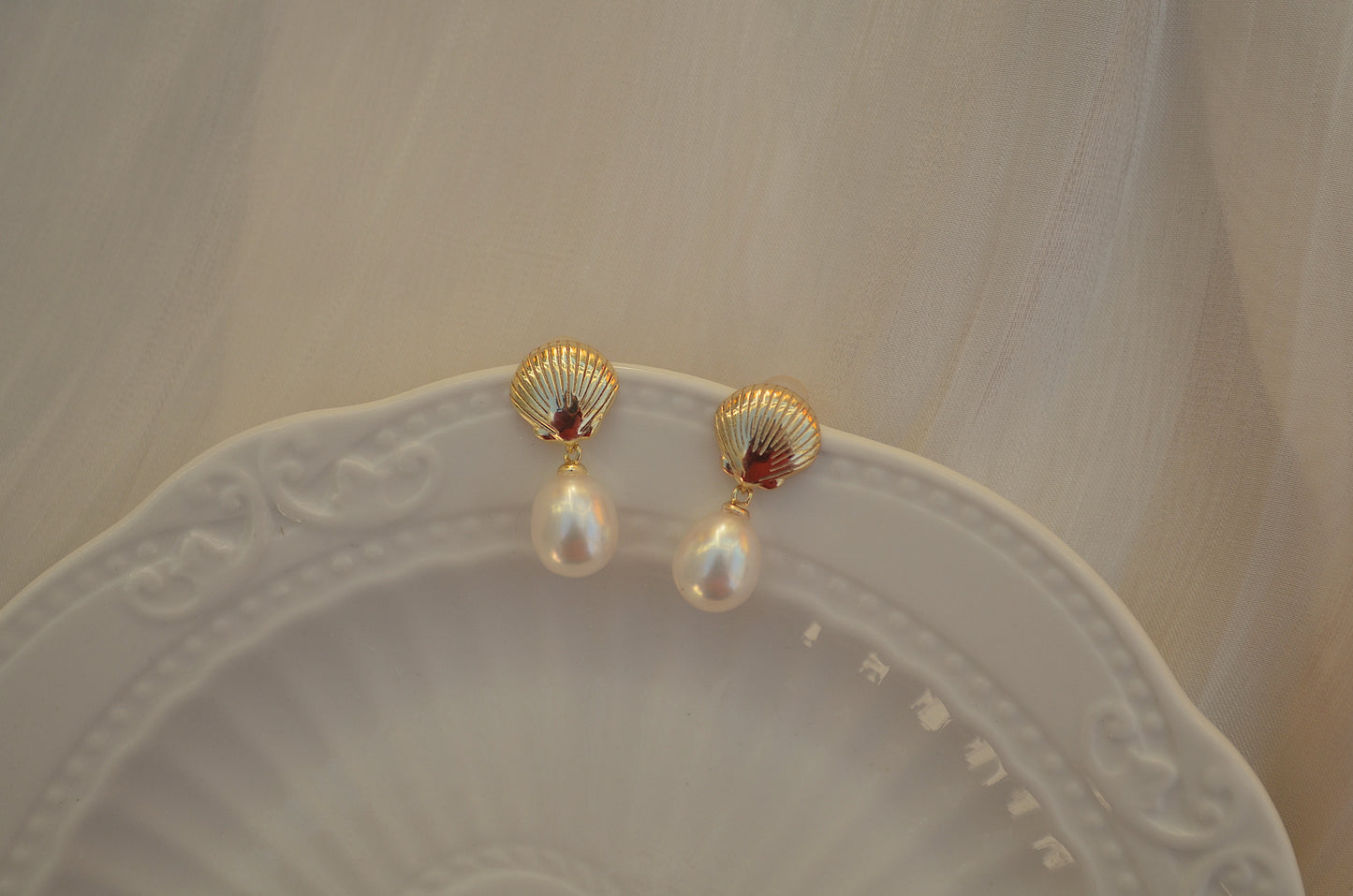 Shell and Pearl Earrings