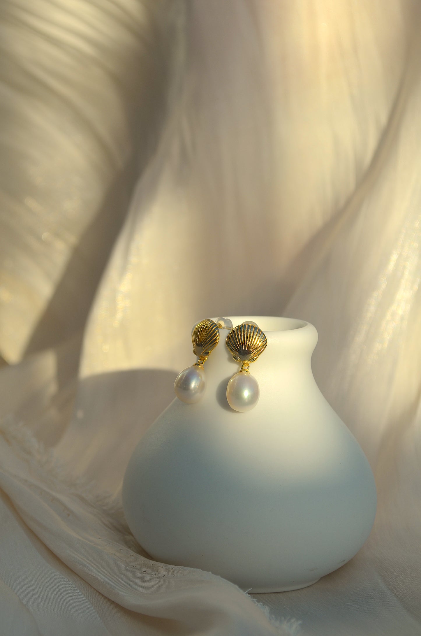 Shell and Pearl Earrings