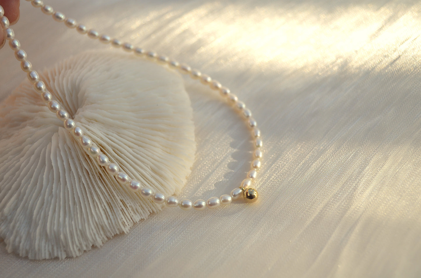 Pearl Choker with Gold Filled Bead