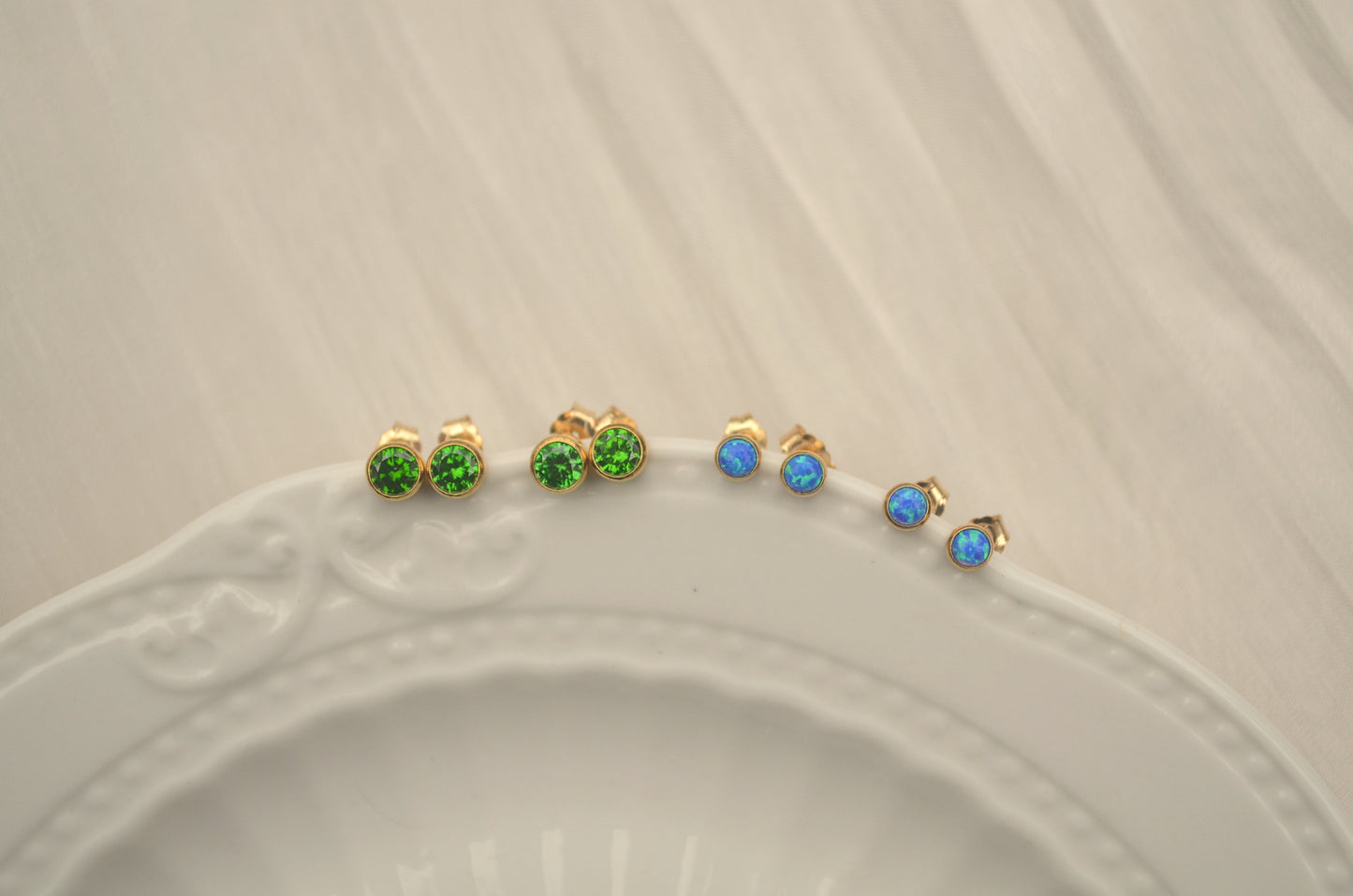 Emerald Zircon Stud Earrings