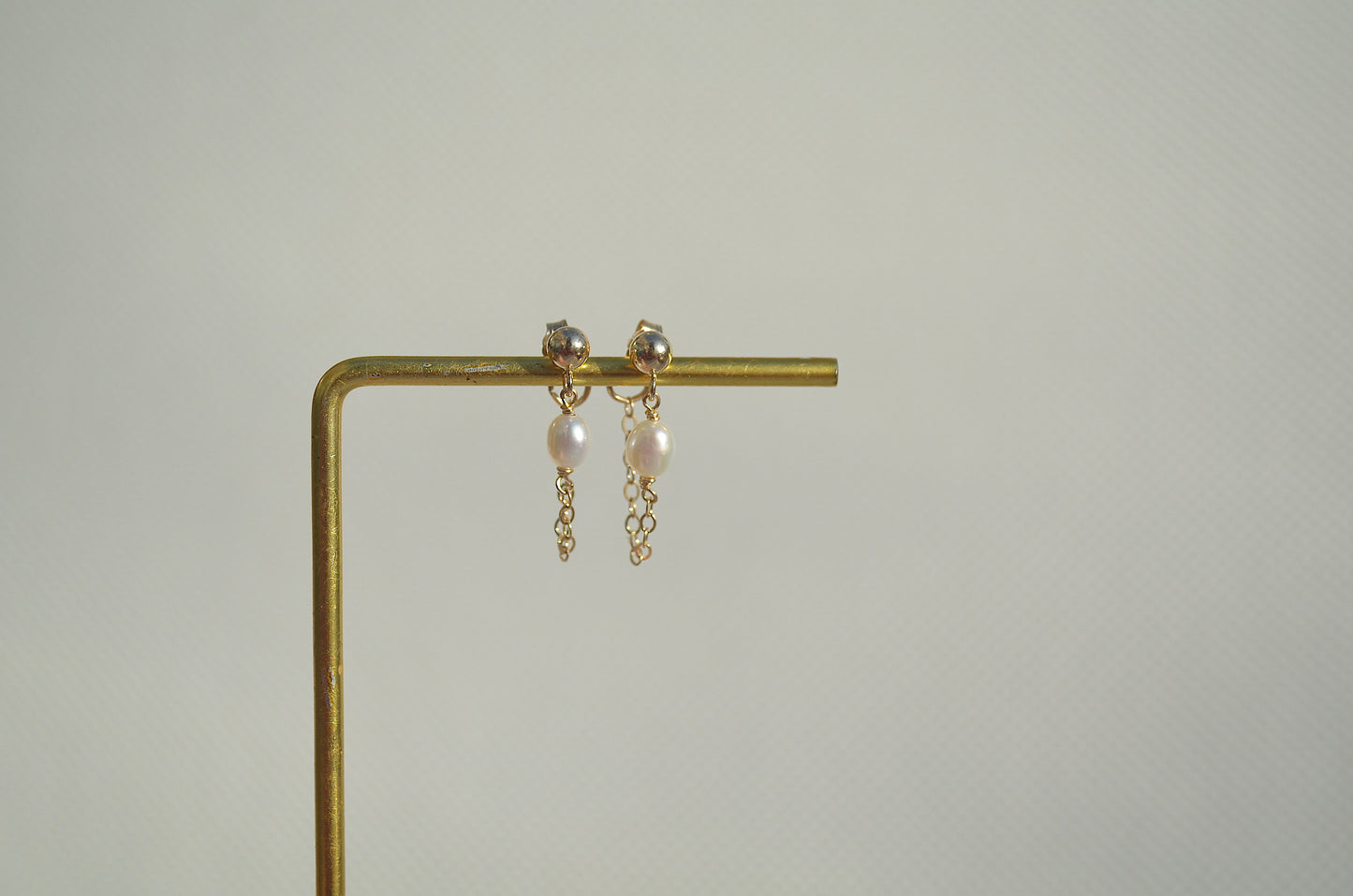 Vivienne Pearl Chain Stud Earrings