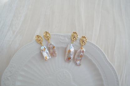 Gold Vermeil Baroque Pearl Earrings