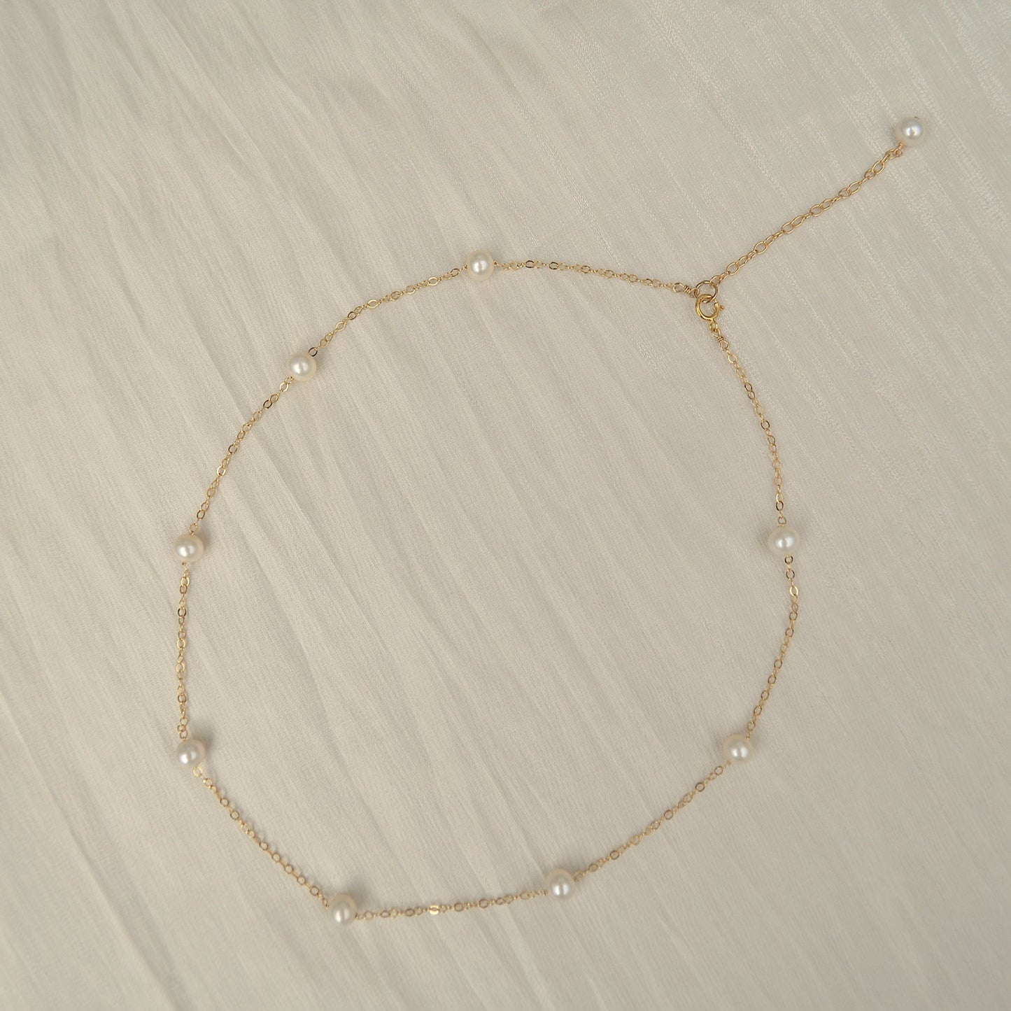 Iris-Pearl Satellite Necklace