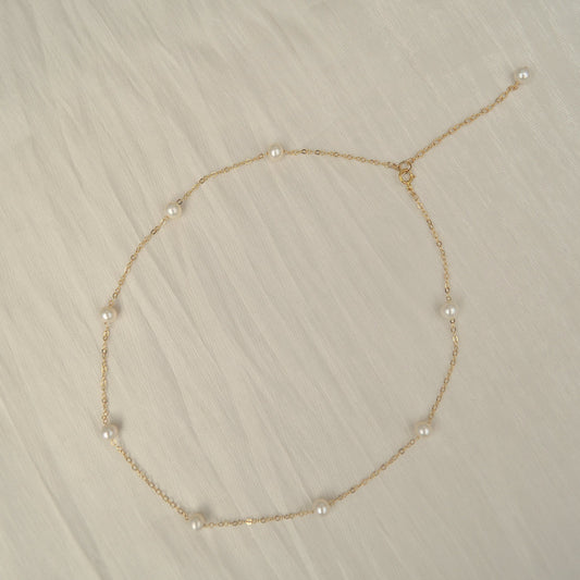 Iris-Pearl Satellite Necklace