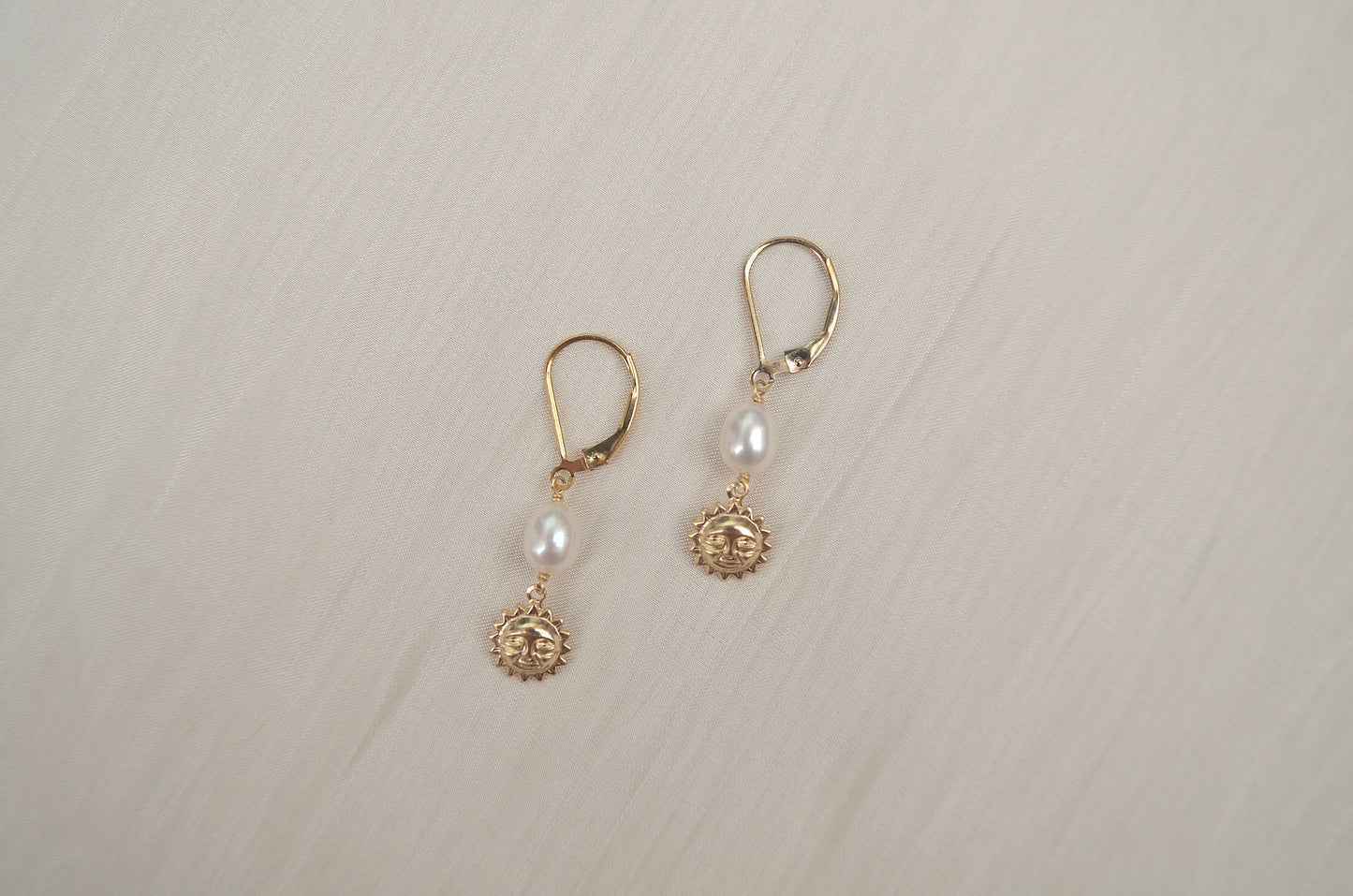 Pearl and Sun Earrings