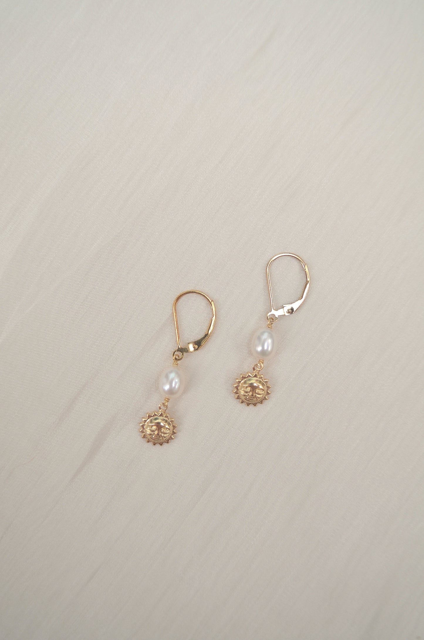 Pearl and Sun Earrings