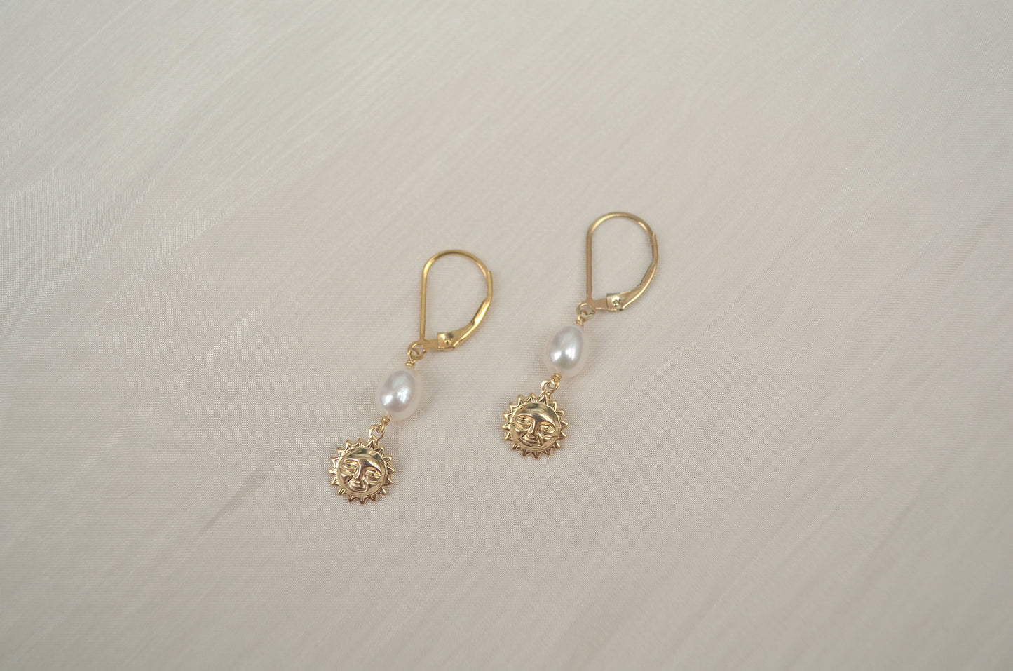 Pearl and Sun Earrings