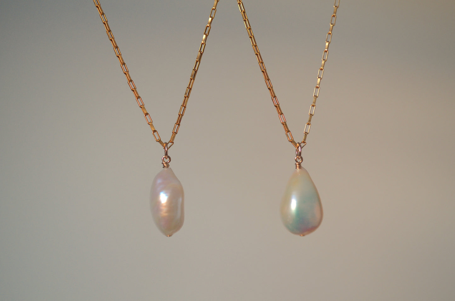 Jessi- Baroque Pearl Box Chain Necklace