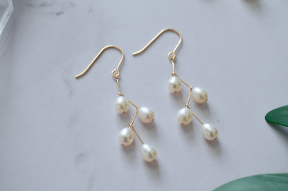 Small pearl drop earrings