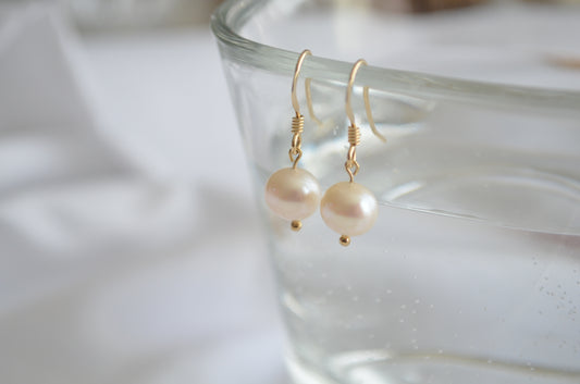 Classic Oval Pearl Drop Earrings