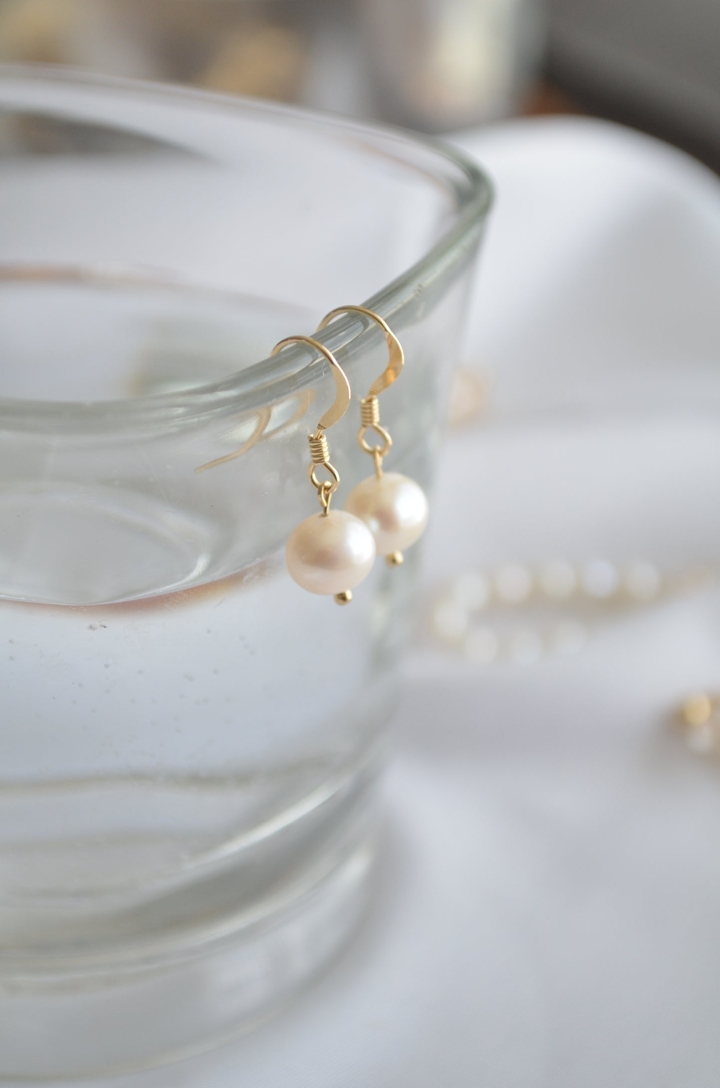 Classic Oval Pearl Drop Earrings