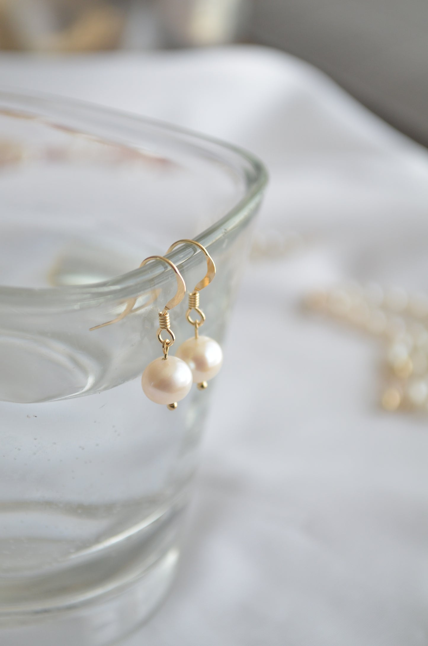 Classic Oval Pearl Drop Earrings