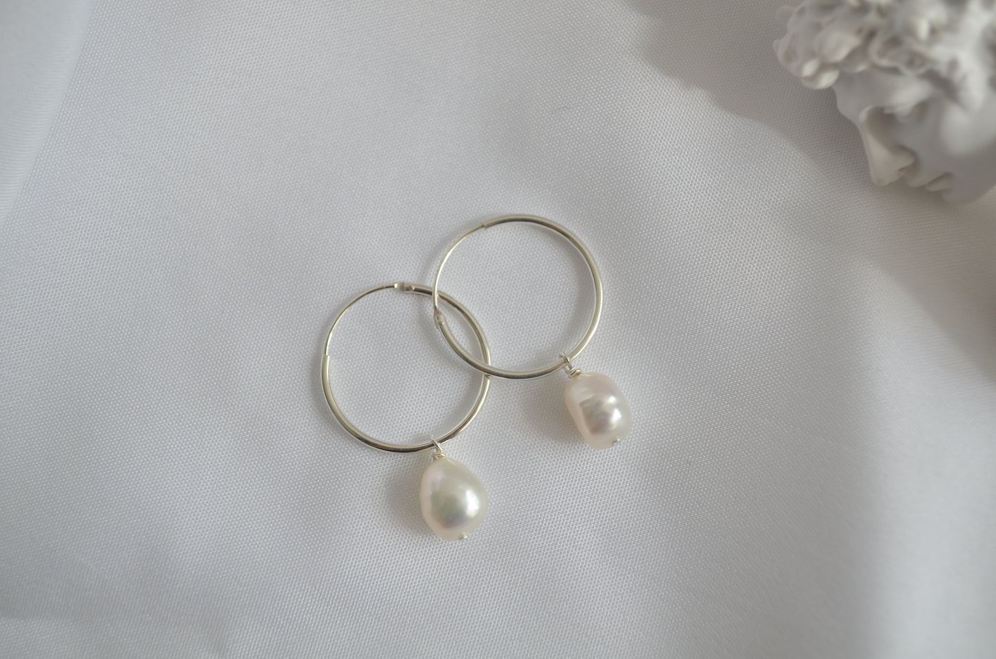 Bella Pearl Hoop Earrings